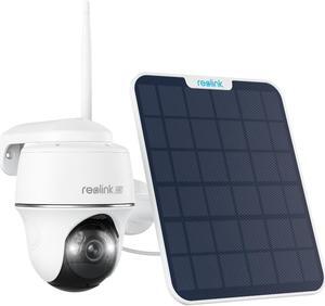 REOLINK First 4K Solar Security Cameras Wireless Outdoor, Argus PT 4K+ 6W Solar Panel, 360deg Pan Tilt Solar Battery Outdoor Camera with 8MP Color Night Vision, 2.4/5 GHz Wi-Fi, No Monthly Fee