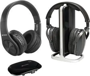 Retekess TA005 Wireless Headphones for TV Watching with Transmitter Bundle with TA007 TV Headphones Wireless for Television 2.4G with Charging Dock,Long Range