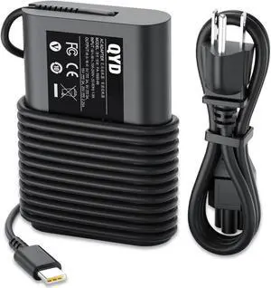 45W USB C AC Power Adapter, QYD Type C Laptop Charger Compatible with Dell XPS 13 9300 9305 9315 9305 9310 7390 2in1 Latitude 7389 3390 5285 5289 5290 7285 7370 7200 7210 Power Supply Cord