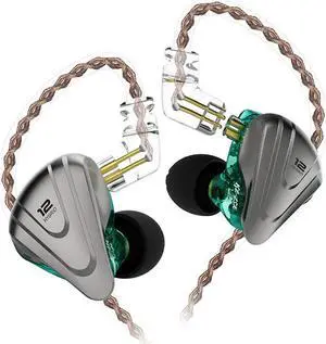in-Ear Monitors, KZ ZSX 1DD+5BA hybrid HIFI Stereo Noise Isolating Sport IEM Earphones/Earbuds/Headphones with Detachable Cable (without MIC, Cyan)