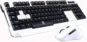 UniFire V60 Waterproof 2.4G Wireless Gaming Keyboard with Mouse DPI Control For DESKTOP PC Laptop Wireless Keyboard Mouse Combos (white)