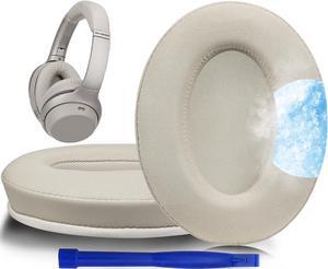 SOULWIT Cooling-Gel Replacement Earpads for Sony WH-1000XM3 (WH1000XM3) Over-Ear Headphones, Ear Pads Cushions with High-Density Noise Isolation Foam, Added Thickness - Gold