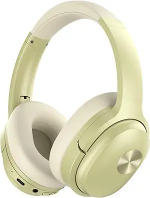 Tapaxis Hybrid Active Noise Cancelling Over Ear Wireless Headphones with Deep Bass, Clear Calls, Comfortable Fit, 30H Playtime, Travel Case, Gold