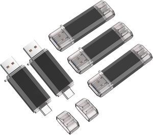 Vansuny 5 Pack 64GB USB C Flash Drive 2 in 1 OTG USB 3.0 + USB C Memory Stick with Keychain Dual Type C USB Thumb Drive Photo Stick Jump Drive for Android Smartphones, Computers, MacBook, Tablets, PC