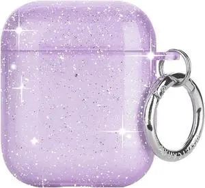 Velvet Caviar compatible with AirPods Case 2nd and 1st Generation - Cute Protective Hard Cover for Women - Lilac Stardust Glitter