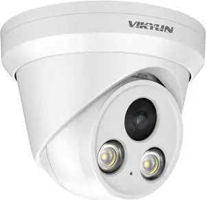 VIKYLIN 4K 8MP Full Color AI Turret IP PoE Camera,F1.0 Aperture 98ft Color Night Vision,Built-in Mic,Human/Vehicle Detection,2.8mm Lens,H.265,IP67 Security IP Camera