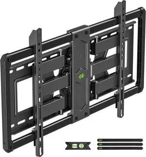 USX MOUNT Low Profile Full Motion TV Wall Mount for 37-90 Inch TV, Ultra Slim TV Mount with Swivel and Tilt, Wall Mount TV Bracket with Articulating Dual Arms, Fits 24inch Studs,Max VESA 600x400mm