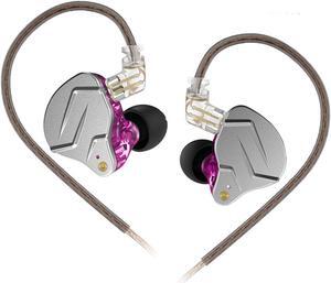 KZ ZSN Pro in ear Headphones, 1BA 1DD Over Wired Earbuds, iem Earphones, Gaming Earbuds with Hybrid Balanced Armature Driver Dynamic Drivers & 3.5mm Audio Plug Detachable Cable (Purple without Mic)