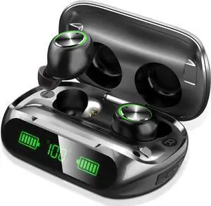 YIPUT Wireless Earbuds Bluetooth 5.3 Headphones 200 Hours Playtime with 2000mAh charg Case,in Ear Headest IP7Waterproof Noise Cancelling Built-in Mic,Premiu Bass LCD Display,for Sports/Working/Study.