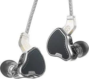YINYOO KBEAR Earbuds IEMS Earphones with Triple Drivers Singers Musicians Monitor Headphone, Noise Isolating Earbuds HiFi Wired Earphone with 4 Core OFC Silver-Plated Cable (without mic, Black)