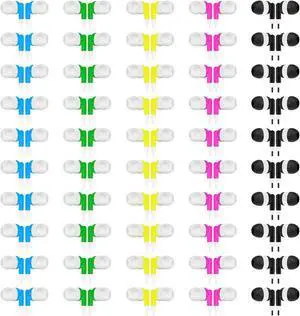 ZHENWAY 50 Pack Earbuds Bulk Kids Classroom Headphones for School Travel or Home Use(5 Color)