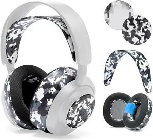 WC Arctis Nova Bundle Pack - Cooling Gel Earpads, Silicone Headband, and Side Speaker Plate Upgrade for Arctis Nova Pro Wireless by Wicked Cushions | Snow Camo