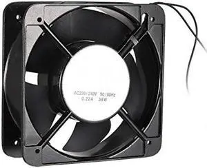 uxcell Cooling Fan 150mm x 150mm x 50mm FP-108EX-S1-B AC 220V-240V 0.22A Dual Ball Bearings