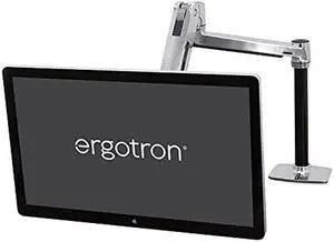 Ergotron - LX Sit-Stand Single Monitor Arm, VESA Desk Mount - for Monitors Up to 42 Inches, 7 to 25 lbs - Polished Aluminum