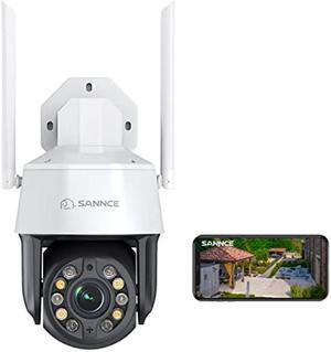SANNCE 5MP Outdoor IP Security Camera, PTZ WiFi Outdoor Camera, 20X Optical Zoom Auto Tracking Home Surveillance Camera, Motion Detection Color Night Vision 2-Way Audio IP66 Sound & Light Alarm