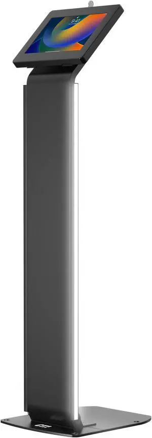 Kiosk Floor Stand w/Led Lights - CTA Locking Kiosk Stand w/Led Lights Add On for iPad Air 11" M2 (2024) - iPad Pro 11" M4 (2024) - iPad 10th Gen 10.9" - Galaxy Tablets & More - Black (PAD-LEDPARAF)