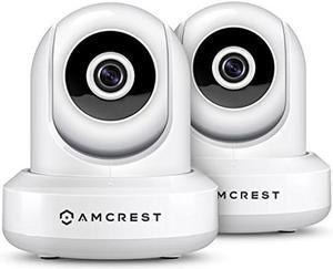 2-Pack Amcrest ProHD 1080P WiFi/Wireless IP Security Camera IP2M-841 Pan/Tilt, 2-Way Audio, Optional Cloud Recording, Full HD 1080P 2MP, Super Wide 90deg Viewing Angle, Night Vision (White)