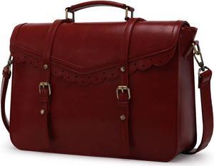 ECOSUSI Womens Briefcase Leather Messenger Laptop Work Bags for Women Fit 15.6" Laptop
