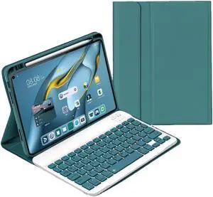 AnMengXinLing for iPad 10th Generation Case with Keyboard,Keyboard Case with Pencil Holder,Candy Detachable Bluetooth Keyboard Folio Case for iPad 10.9" 10th Gen(2022), Teal