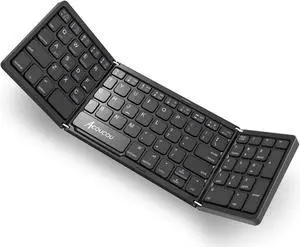 Acoucou Foldable Bluetooth Keyboard with Number Pad, Portable Folding Wireless Keyboard with Numeric Keypad, Mini Size Travel Keyboard for Phones/Laptops/Tablets, fit for iOS Windows Android Systems