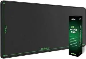 LifeTrim Huge 46"x17" XXL Gaming Mouse Pad Large Mouse Pad for Desk Mouse Pad Gaming Giant Black 5mm Thick Long Extra Large Extended Big Mouse Pad Gamer Desk Mat