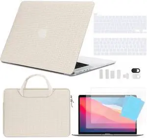 Miwasion Woven Fabric Design Compatible with MacBook Pro 13 inch Case M2 2022,2020-2016 (A2338 M1/A2289/A2251/A2159/A1989/A1706),with Touch ID&2 Pack Keyboard Protectors&Screen Protector