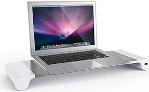 NBGYSH Aluminum Alloy Desktop Monitor Stand Space Bar Non-Slip Laptop Stand Riser with 4-Ports USB Charging for iMac, MacBook Pro, Air (US)