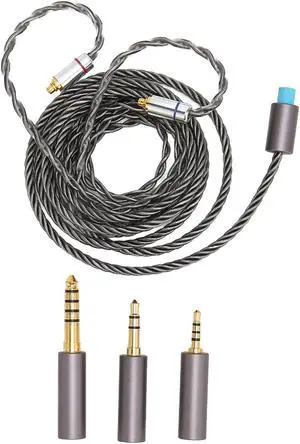 WOOXGEHM Upgraded Earphone Cable, 4-Core Pure Copper Silver-Plated Replacement Earphone Cable with Interchangeable 2.5mm/3.5mm/4.4mm Plug for IE300 IE600 IE900 SE425 UE900 T100 W40
