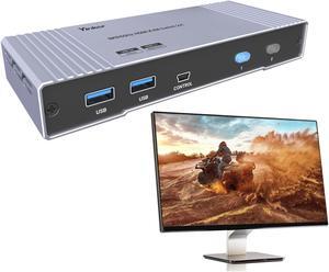 Yinker 8K HDMI KVM Switch 2 Port, 8K@60Hz HDMI 2.1 KVM Switch for 2 Computers 1 Monitor 4 USB3.0 Hubs, Supports 4K@120Hz, 2K@144Hz, 1080P@240Hz (2 USB 3.0 Cable Included)