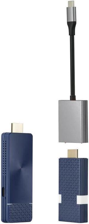 GKCast Wireless Display Transmitter and Receiver Kit Support 4K, USB-C & HDMI Dual Transmit Ports, Wireless Presentation Equipment for Laptop, PC, Smartphone, Projector, HDTV 165FT/50M. (GREY)