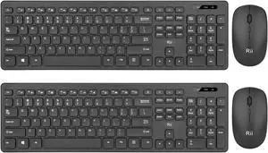 (2pack) Wireless Keyboard and Mouse Combo - Rii Standard Office PC Keyboard and Optical Wireless Mice for Windows/Android TV Box/PC/Laptop/PS3/4