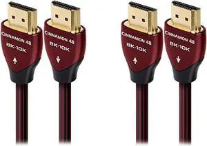 AudioQuest Cinnamon 8K-10K 48Gbps 2.25m (7.4ft.) HDMI Cables (2-Pack)
