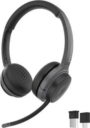 Morpheus 360 Advantage Stereo Wireless Headset with Detachable Boom Microphone - Bluetooth Headphones with 2.4GHz Receiver-Dongle - UC Compatible - 20 Hour Talk-Playtime - USB HS6500SBT