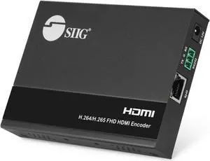 SIIG H.265 H.264 HDMI IPTV Encoder 1080p 60Hz, Loopout, Audio Extraction/Embedding, GUI, Live Stream/Broadcast to YouTube, Facebook, Twitch, VLC Software, etc, RTSP, RTMP, RTMPS, HLS, Multicast
