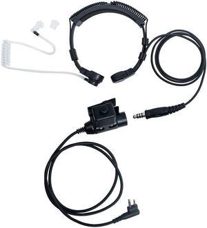 Caroo Tactical Throat Mic Headset Earpiece with with U94 Tactical PTT Compatible for Motorola Cls1110 Cls1410 Cp200 Cp200d Two Way Radio Walkie Talkies 2pin