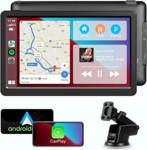 Car GPS Navigation Compatible Wireless Apple CarPlay Android Auto 9" HD Touch Screen, Portable Bluetooth GPS Navigation Mirror Link Music Video Player Airplay/Siri/AUX/Android