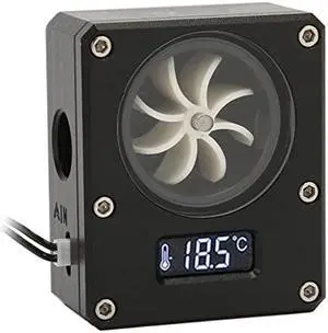 Water Flow Meter for PC,Water Cooling Flow Meter Indicator for PC Water Cooling System,Small 3Pin 12V Flow Meter with LCD Display(Black)