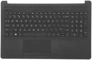 RenBang Tech Replacement for HP Laptop 15-DA 15-DB 15T-DA Upper Case Palmrest Touchpad Keyboard Assembly L20387-001 AP29M000400 Jet Black