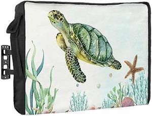 Outdoor TV Cover Ocean Turtle Waterproof Weatherproof TV Covers for 30 to 32 Inch Outside Flat Screen TV Protector Shield 30"W x 19"H x 4.5"D