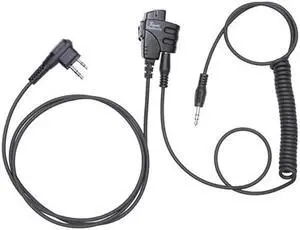 Push-to-Talk 2-Pin Yaesu Cable with 3.5mm Audio Adapter - PTT Button for Yaesu FT65 - Compatible with 3.5mm Headsets and Auxiliary Inputs, Great with Electronic Earmuffs and Headphones With Velcro