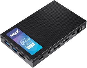 MeLE Fanless N100 Mini PC 16GB LPDDR4x 512GB SSD Quieter4C Micro PC 2X HDMI 4K USB-C Triple Display 2.4G/5GHz WiFi BT5.1 GbE Small Desktop Computer on Business Office IoT Astrophotography NAS MES WMS