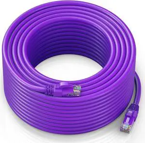 Maximm Ethernet Cable 300 ft CAT6 High Speed Internet Network LAN Cable Cord, Outdoor Waterproof (Purple)