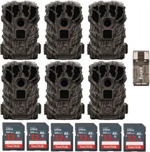 Stealth Cam Browtine 14MP Camera (6-Pack) Bundle with 32GB Ultra SDHC UHS-I Memory Card (6-Pack) and All-In-One High Speed USB 2.0 Card Reader (9 Items)