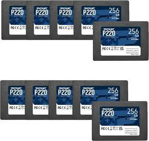 Patriot Memory P220 256GB Internal SSD - SATA 3 2.5" - Solid State Drive Retail 10 Pack - P220S256G2510