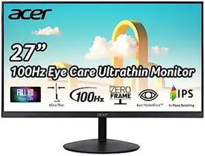 Acer SB272 27 Inch FHD (1920x1080P) IPS ZeroFrame Home & Office Monitor | AMD FreeSync Technology | Ultra-Thin design | 100Hz Response | Tilt