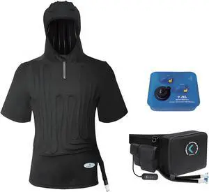 COMPCOOLER Waistpack ICE Water Cooling System Hoodie Cooling T-Shirt 1.5L Detachable Bladder Flow Control(M/L) Black
