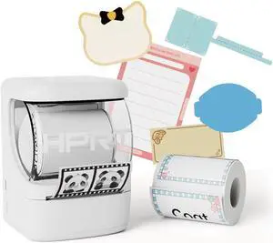 HPRT Label Maker New 1, Label Maker Machine with Tape (1 Roll of 40 * 30 mm), Bluetooth Label Printer Sticker Printer for Home and Business White