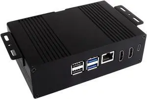 waveshare Multi-Functional All-in-one Mini-Computer Kit Designed for Raspberry Pi 5,Aluminum Alloy Case+Pi5 HDMI and Type-C Adapter+PCIe to M.2 Board