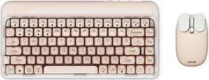 LOFREE DOT Foundation Mechanical Keyboard with Milk Tea Mouse, 75% Rechargeable Hot-swappable Keyboards with 3 Types Connection, Pink GATERON Baby Racoon Switches