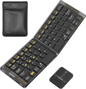 ANDLUCK Foldable Keyboard and Mouse(2.4G),F01 Folding Bluetooth Keyboard and Mouse Combo for Business and Travel,Portable Keyboard for Laptop iPads Tablets,for Windows/Android/iOS-Black Square Mouse